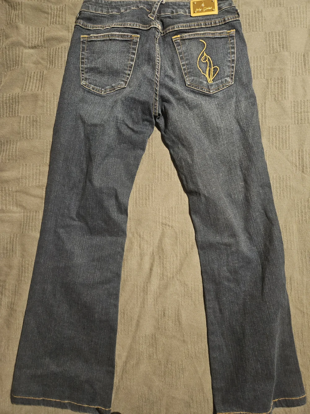 Baby Phat Dark Blue Jeans with Gold Embroidery